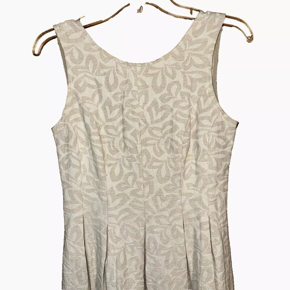 Mystic Los Angeles Cotton/Linen Sleeveless Box Pleat Texture Brocade Dress Sz S - Picture 3 of 7